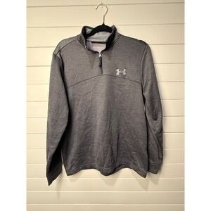 Under Armour ColdGear Mens‎ Medium Gray 1/4 Zip Pullover Fleece Sweatshirt